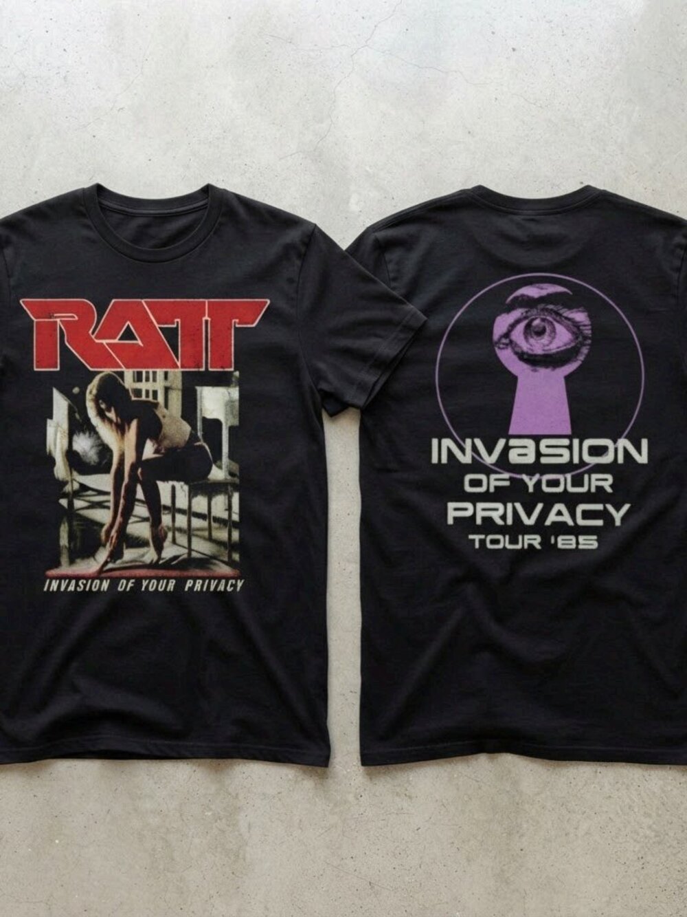 Ratt Invasion Of Your Privacy Tour 1985 Black T-Shirt S-4XL